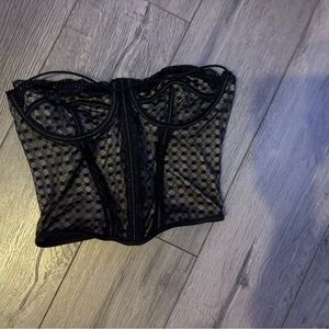 SHEIN Black Mesh Bustier